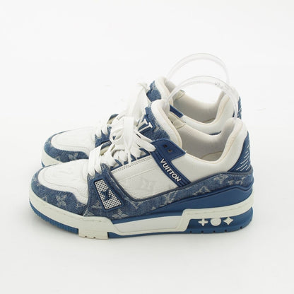 Louis Vuitton LV Denim Leather Low Cut Sneakers Blue — view 3