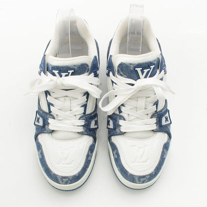 Louis Vuitton LV Denim Leather Low Cut Sneakers Blue — view 2