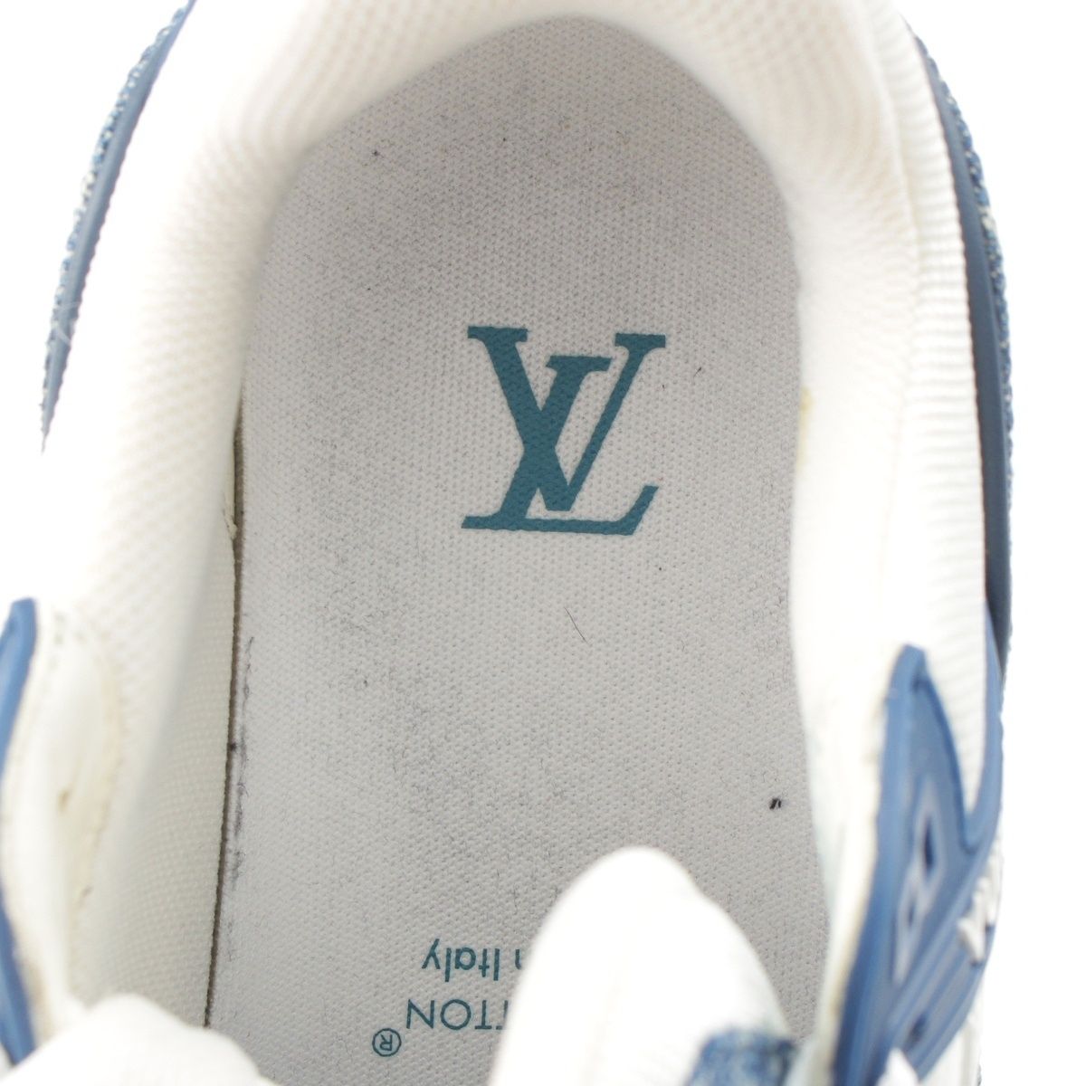 Louis Vuitton LV Denim Leather Low Cut Sneakers Blue — view 7