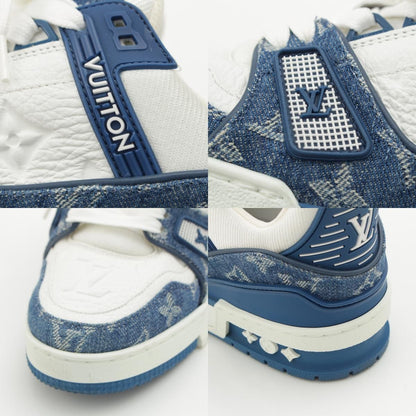 Louis Vuitton LV Denim Leather Low Cut Sneakers Blue — view 9