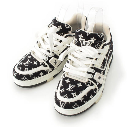 Louis Vuitton LV Velour Leather Low Cut Sneakers Shoes Black