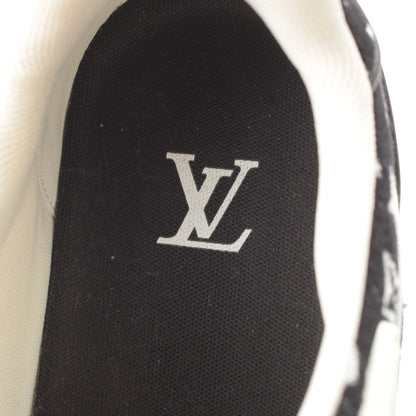Louis Vuitton LV Velour Leather Low Cut Sneakers Shoes Black — view 7