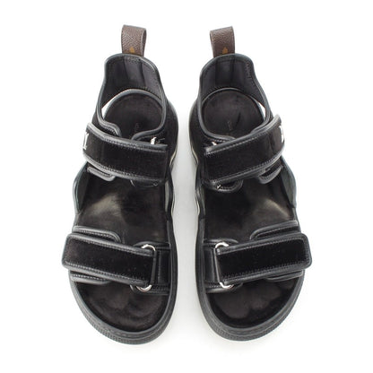 Louis Vuitton LV Arclite Line Velvet Leather Monogram Sandals Black — view 2