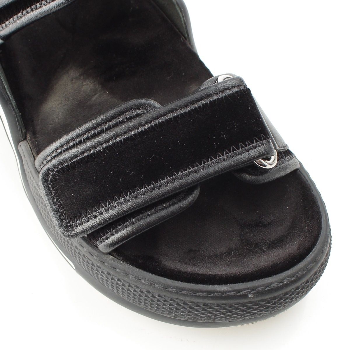 Louis Vuitton LV Arclite Line Velvet Leather Monogram Sandals Black — view 6