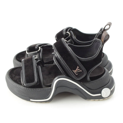 Louis Vuitton LV Arclite Line Velvet Leather Monogram Sandals Black — view 3