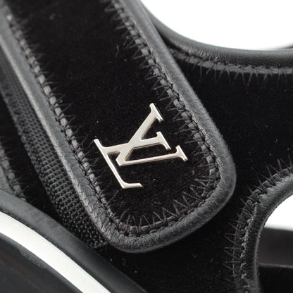 Louis Vuitton LV Arclite Line Velvet Leather Monogram Sandals Black — view 8