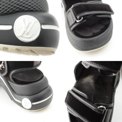 Louis Vuitton LV Arclite Line Velvet Leather Monogram Sandals Black — view 9