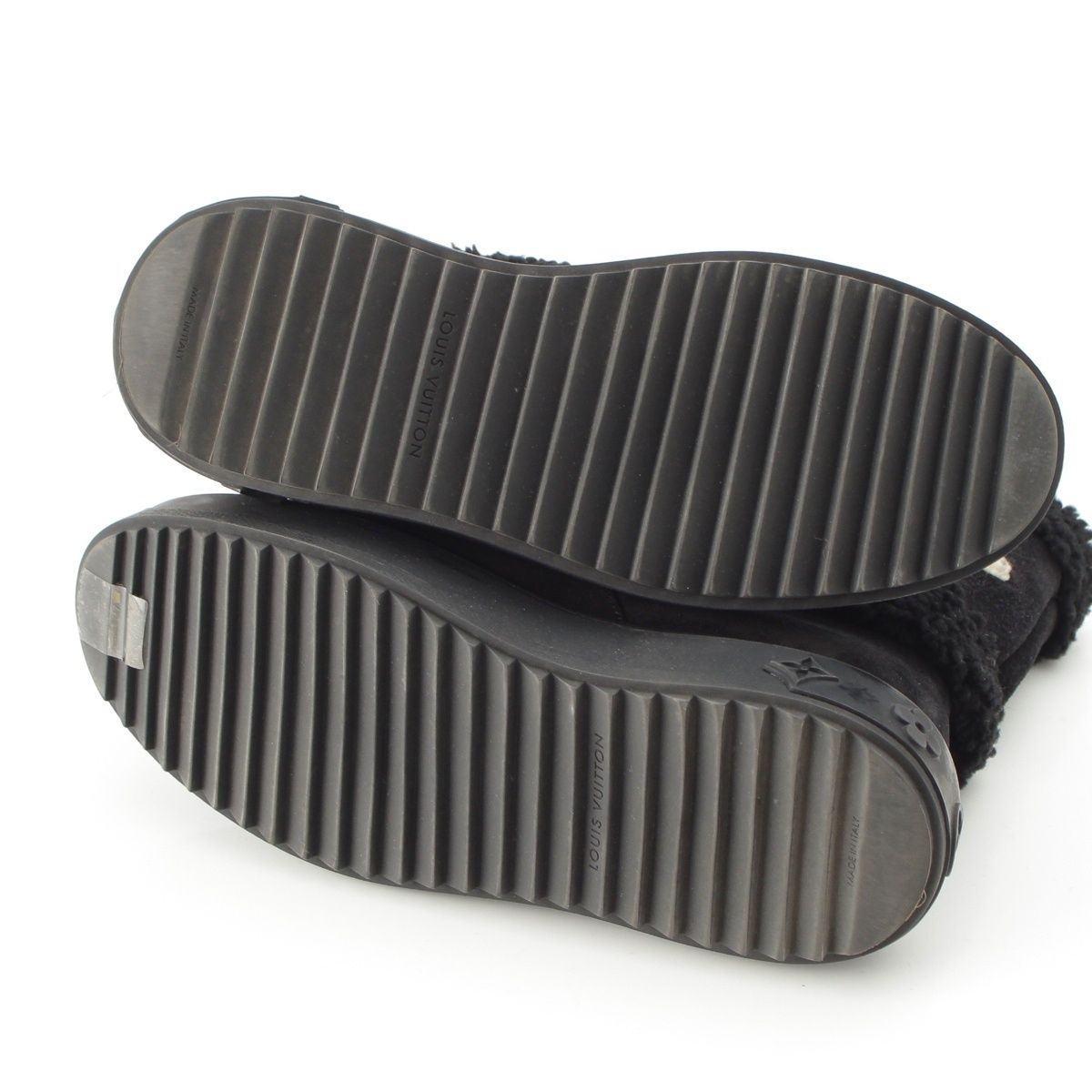 Louis Vuitton Boa Snowdrop Line Monogram Shearling Boots Black — view 5