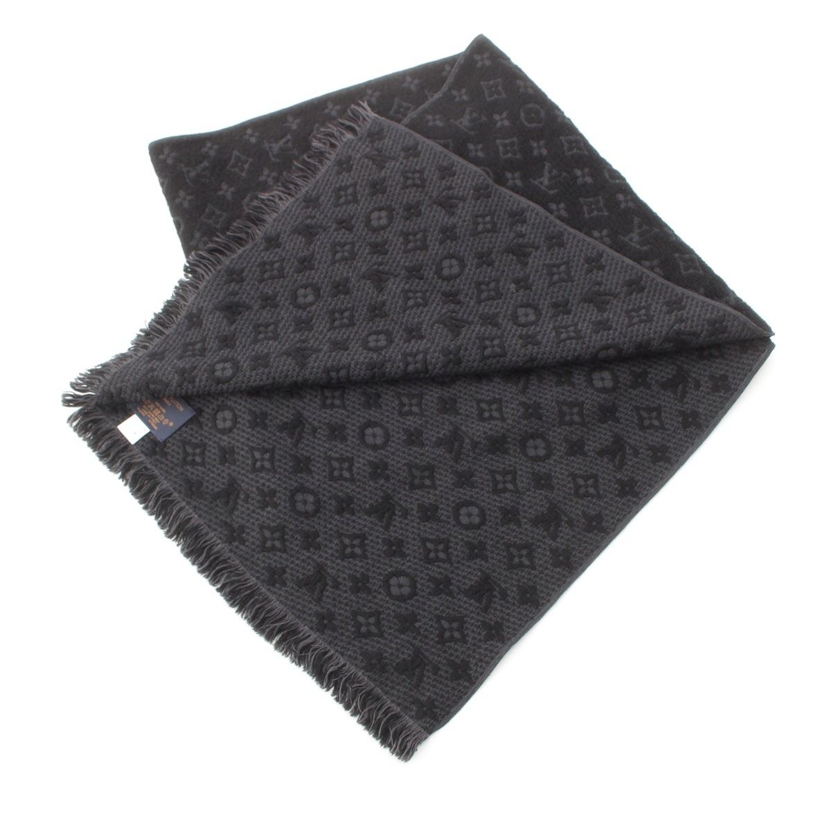 Louis Vuitton Monogram Wool Echarpe Scarf Black — view 2