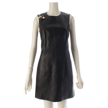 Versace Lambskin Medusa Pin Sleeveless Dress Black 36