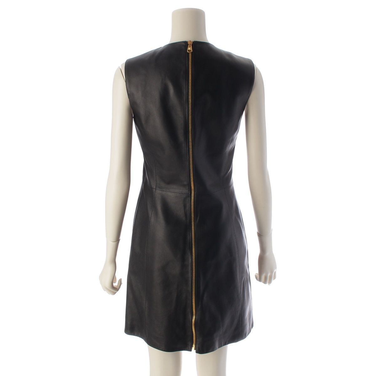 Versace Lambskin Medusa Pin Sleeveless Dress Black 36 — view 4