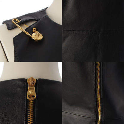 Versace Lambskin Medusa Pin Sleeveless Dress Black 36 — view 8