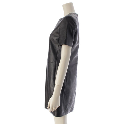 Saint Laurent Lambskin Short Sleeve Mini Dress Black — view 3