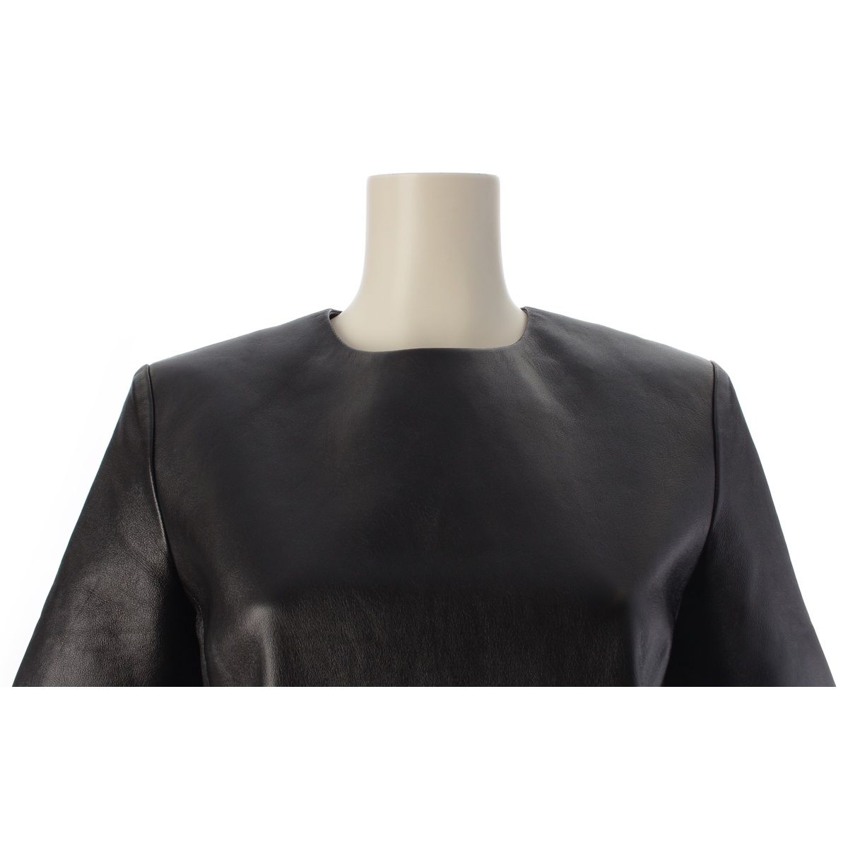 Saint Laurent Lambskin Short Sleeve Mini Dress Black — view 5