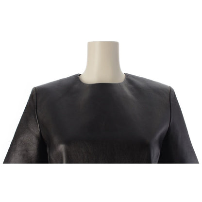 Saint Laurent Lambskin Short Sleeve Mini Dress Black — view 5