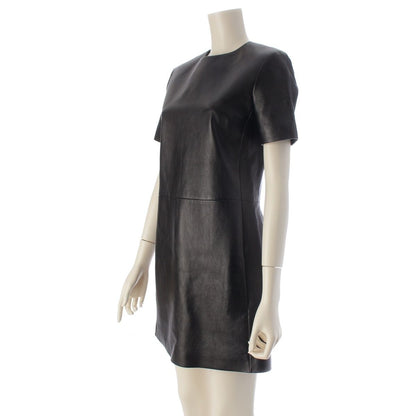 Saint Laurent Lambskin Short Sleeve Mini Dress Black — view 2