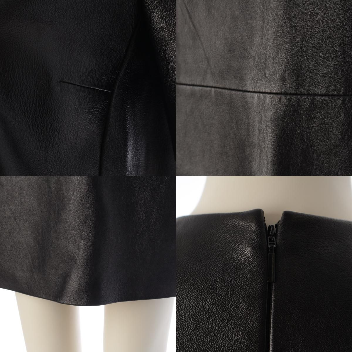 Saint Laurent Lambskin Short Sleeve Mini Dress Black — view 8