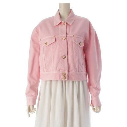 Versace Cotton Cropped Denim Jacket Pink 38
