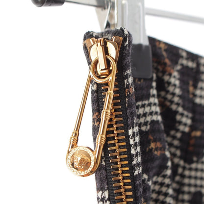 Versace Allover Side Zip Medusa Pin Skirt Gray 36 — view 7