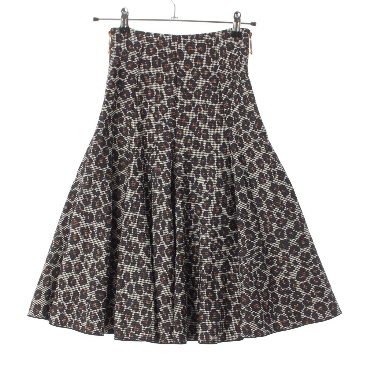 Versace Allover Side Zip Medusa Pin Skirt Gray 36
