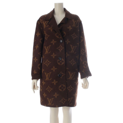 Louis Vuitton Cashmere Monogram Long Coat Brown 34