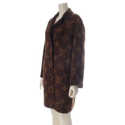 Louis Vuitton Cashmere Monogram Long Coat Brown 34 — view 2