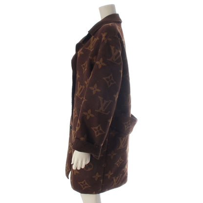 Louis Vuitton Cashmere Monogram Long Coat Brown 34 — view 3