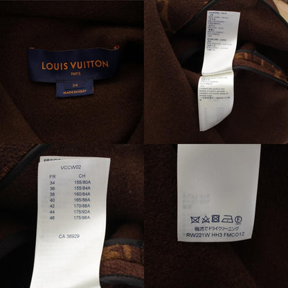 Louis Vuitton Cashmere Monogram Long Coat Brown 34 — view 9