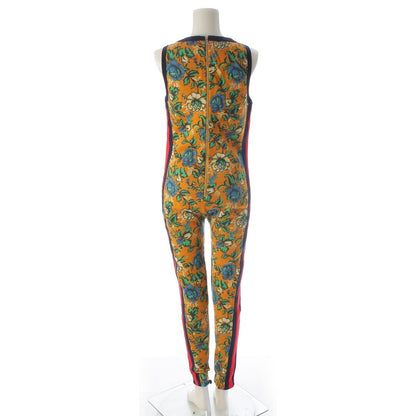 Gucci Wool Flora Floral Pattern Sherry Line Knit All in One Jumpsuits Orange — view 4
