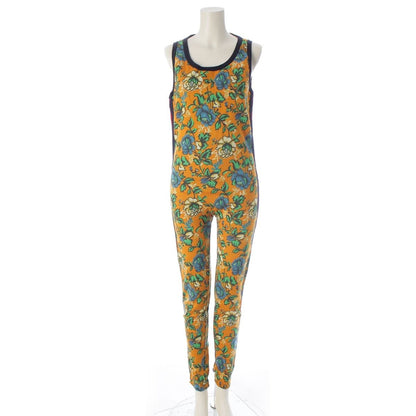 Gucci Wool Flora Floral Pattern Sherry Line Knit All in One Jumpsuits Orange