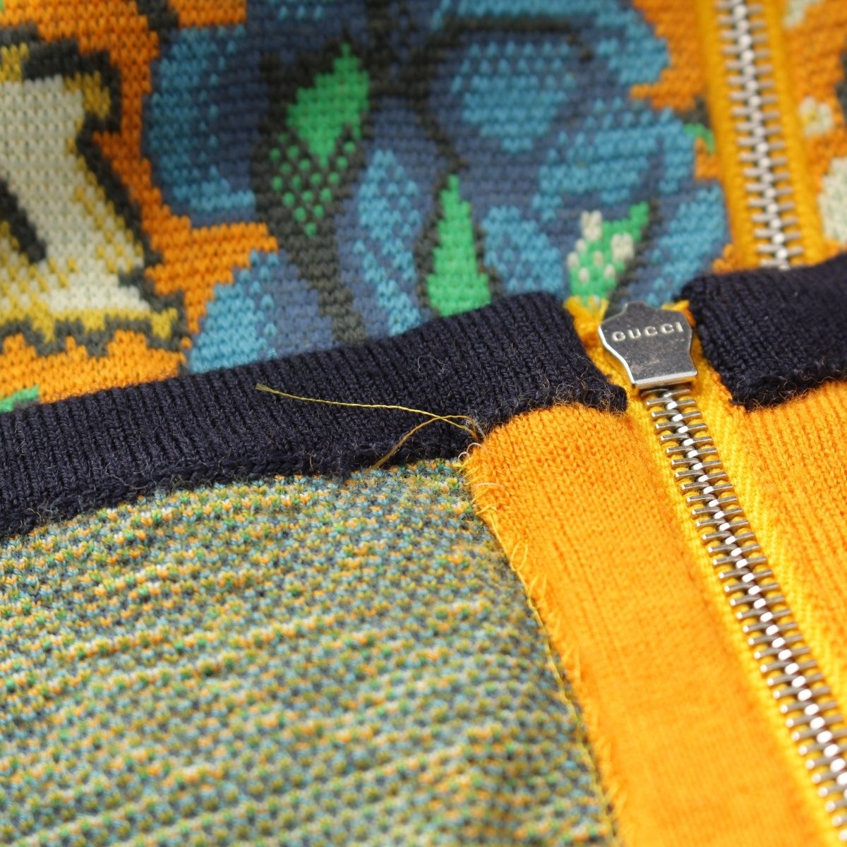 Gucci Wool Flora Floral Pattern Sherry Line Knit All in One Jumpsuits Orange — view 8