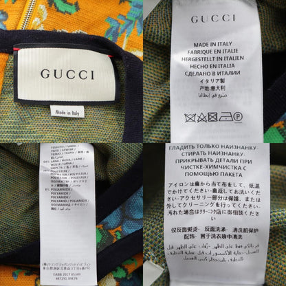 Gucci Wool Flora Floral Pattern Sherry Line Knit All in One Jumpsuits Orange — view 9