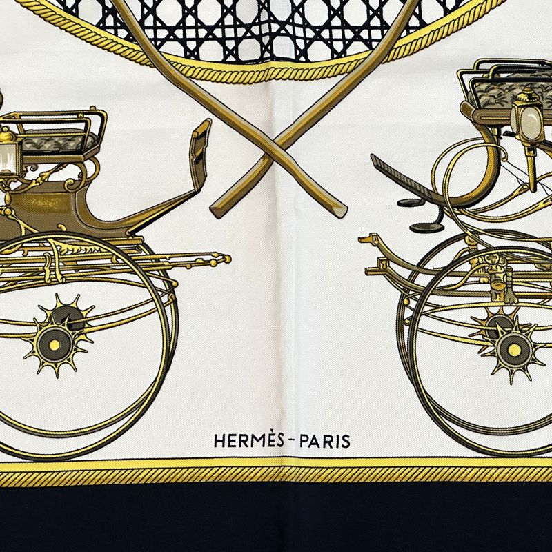 Hermes Scarf Carre 90 les Voiyures a Transformation Foldable Top Carriage Silk — view 3