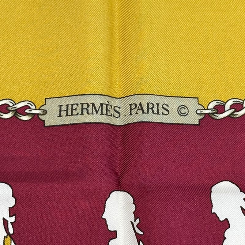 Hermes Scarf Carre 90 Manege Riding School Silk Red Multicolor Equestrian Large — view 3