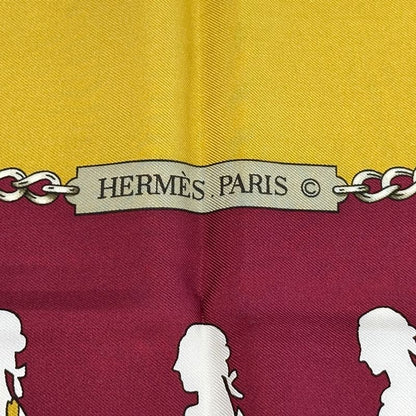 Hermes Scarf Carre 90 Manege Riding School Silk Red Multicolor Equestrian Large — view 3