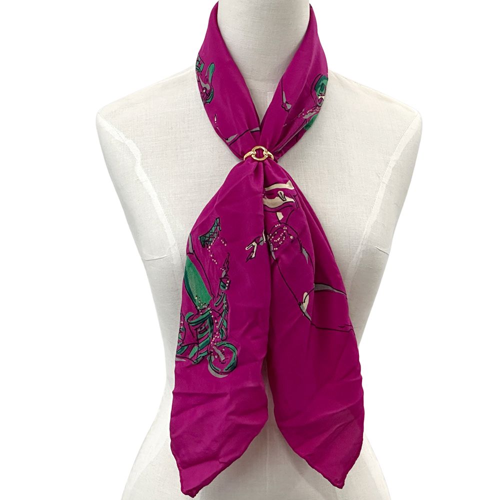 Chanel Scarf Mademoiselle Silk Purple Sheer Large — view 5