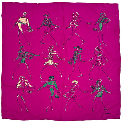 Chanel Scarf Mademoiselle Silk Purple Sheer Large