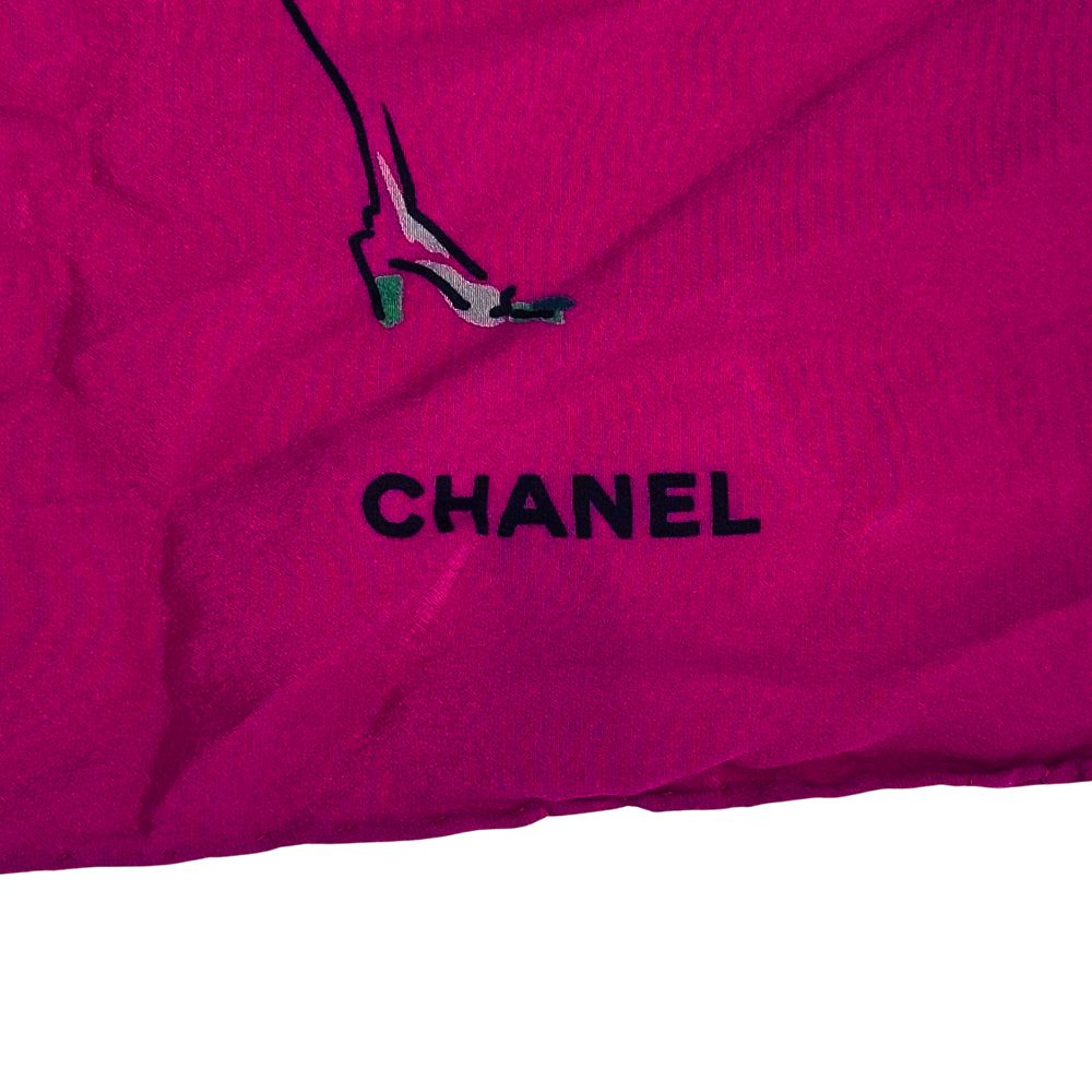 Chanel Scarf Mademoiselle Silk Purple Sheer Large — view 2