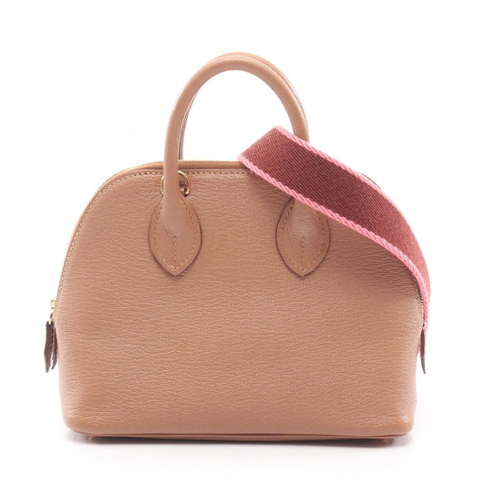 Hermes Handbag Bolide Mini 2-Way Light Brown Leather Chai