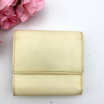 Chanel Wallet Trifold Lambskin White Coco Button Billfold Coin Card — view 3