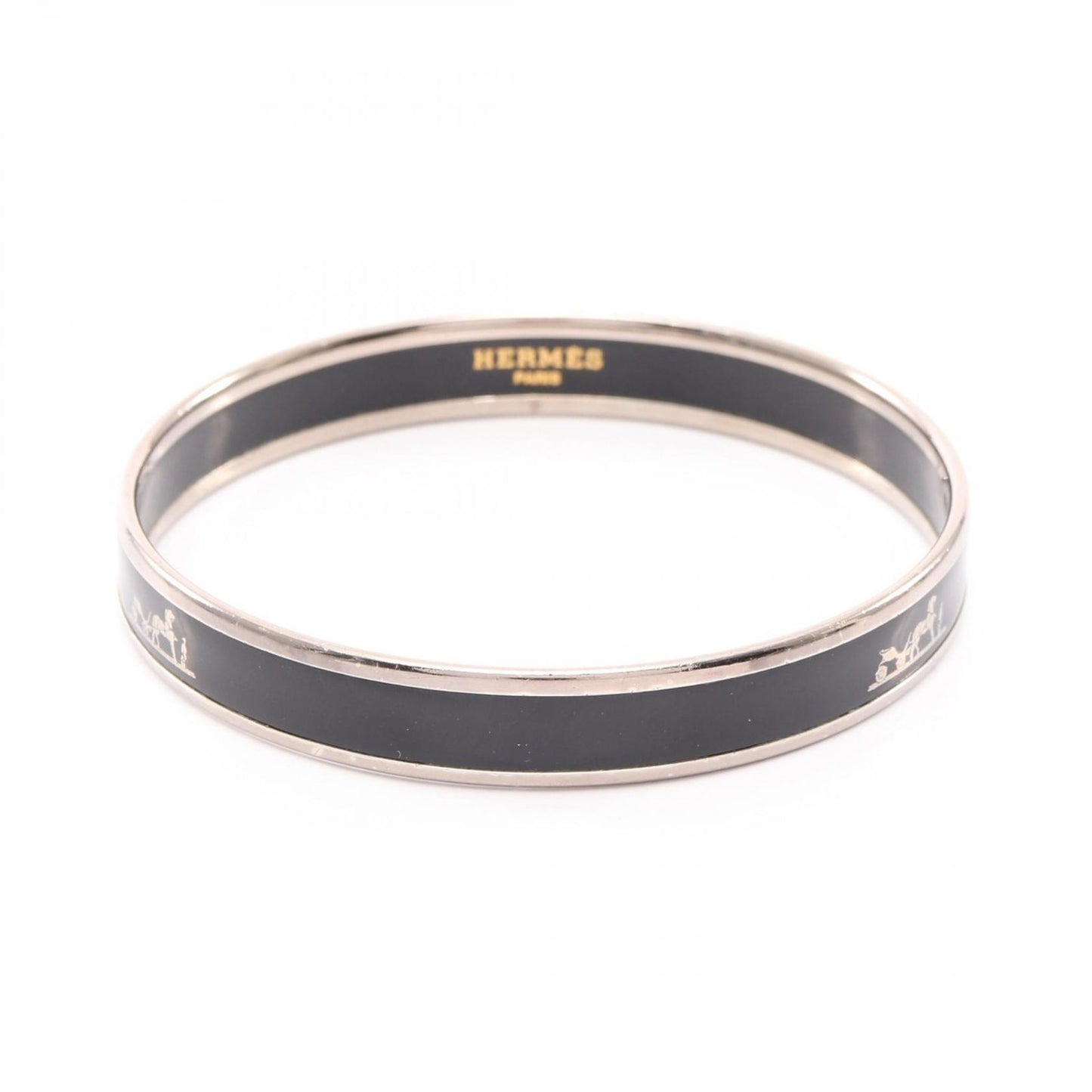 Hermes Bangle Enamel PM Carre Stainless Steel Bracelet — view 2