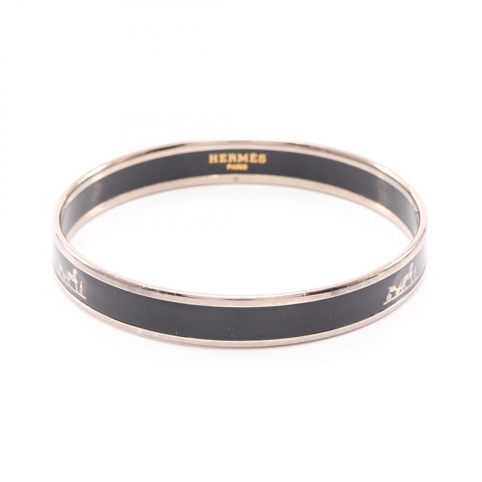 Hermes Bangle Enamel PM Carre Stainless Steel Bracelet — view 2