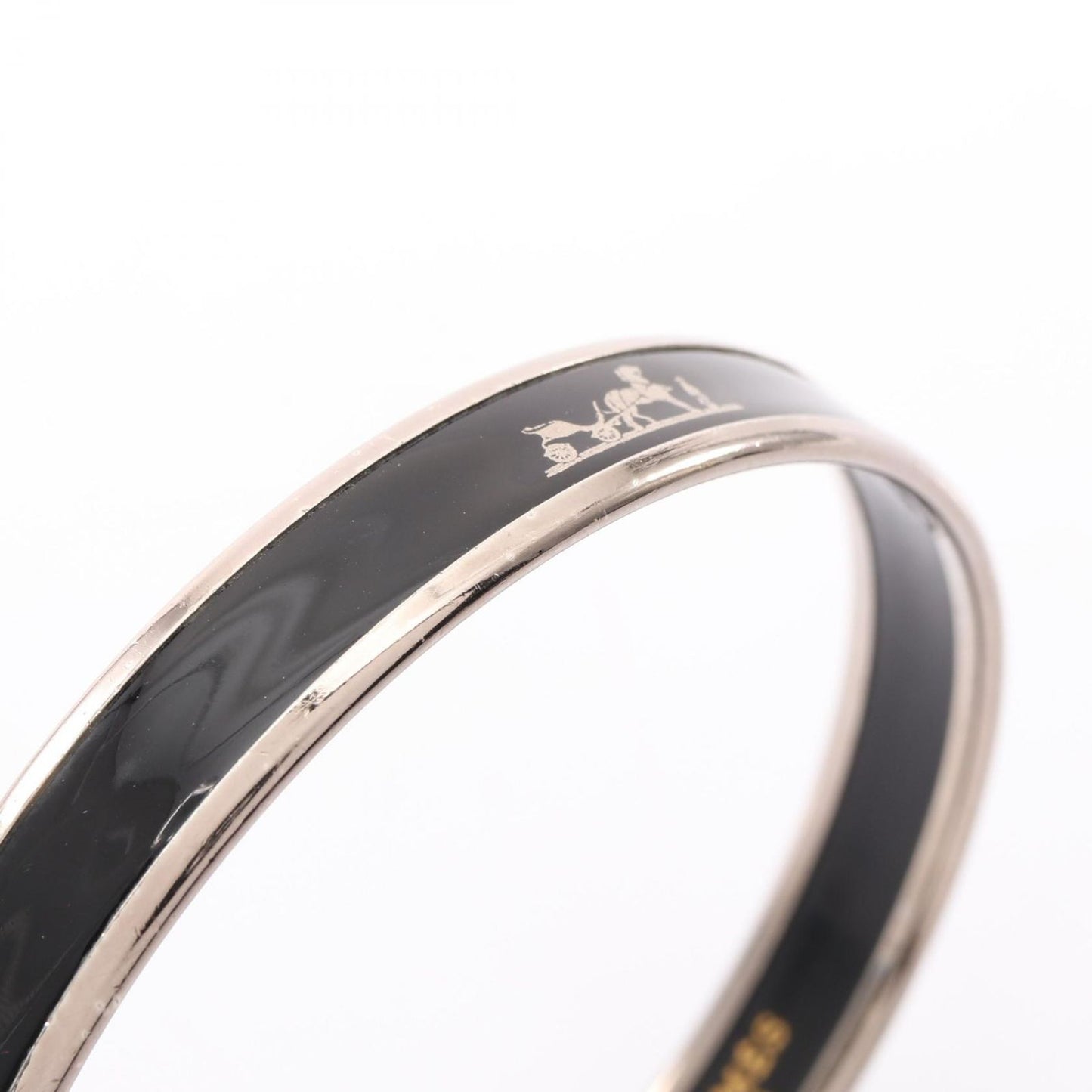 Hermes Bangle Enamel PM Carre Stainless Steel Bracelet — view 5