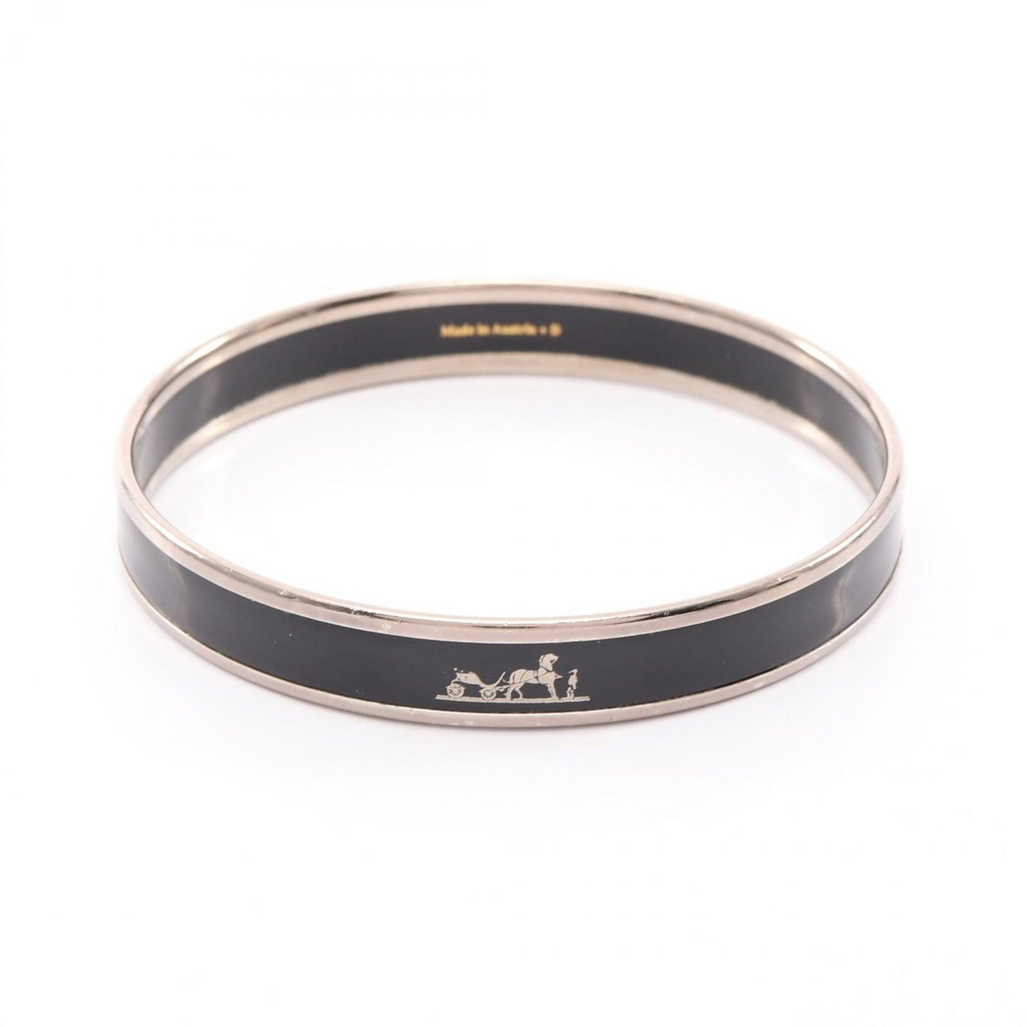 Hermes Bangle Enamel PM Carre Stainless Steel Bracelet