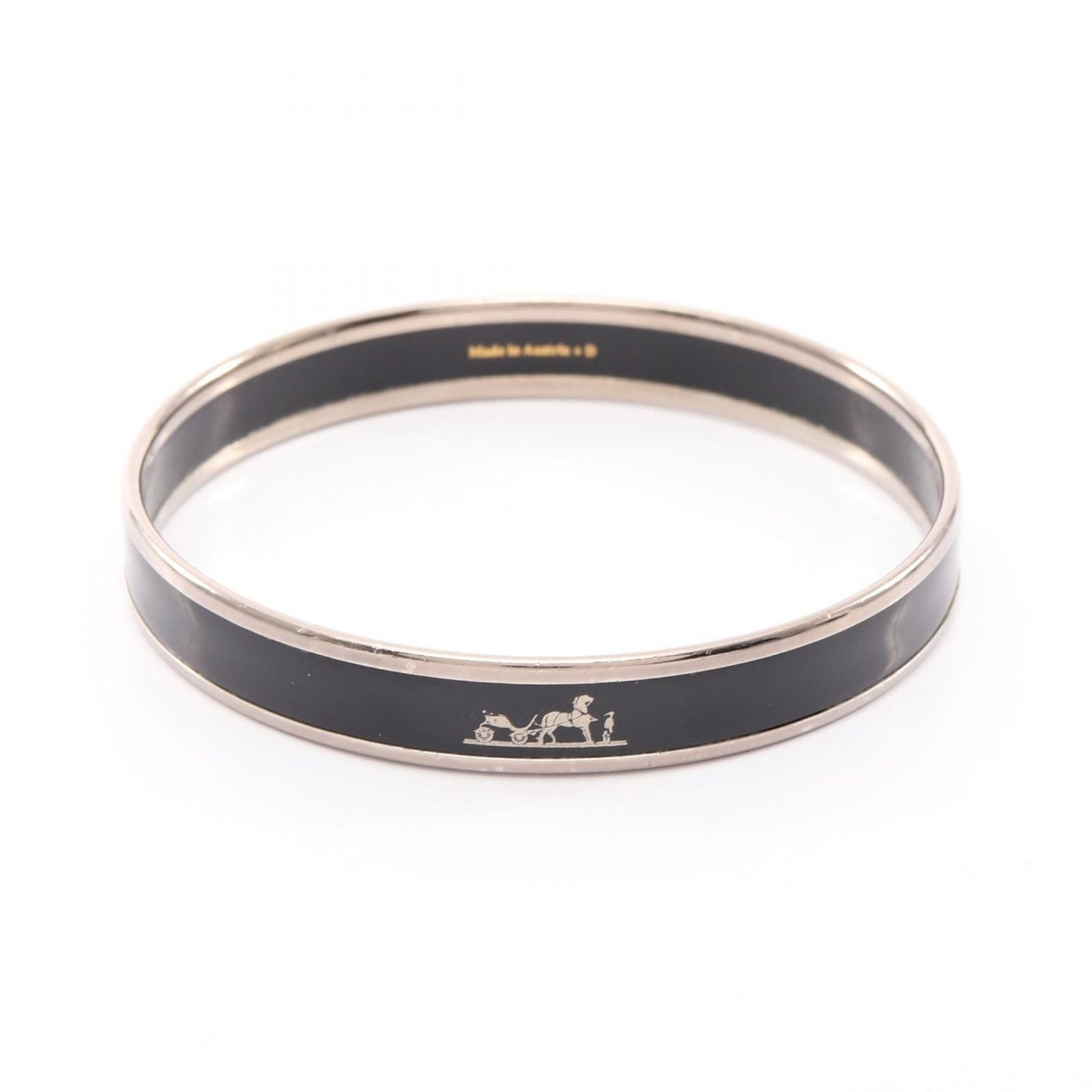 Hermes Bangle Enamel PM Carre Stainless Steel Bracelet