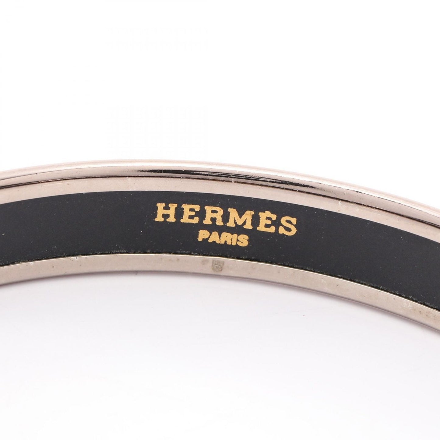 Hermes Bangle Enamel PM Carre Stainless Steel Bracelet — view 3