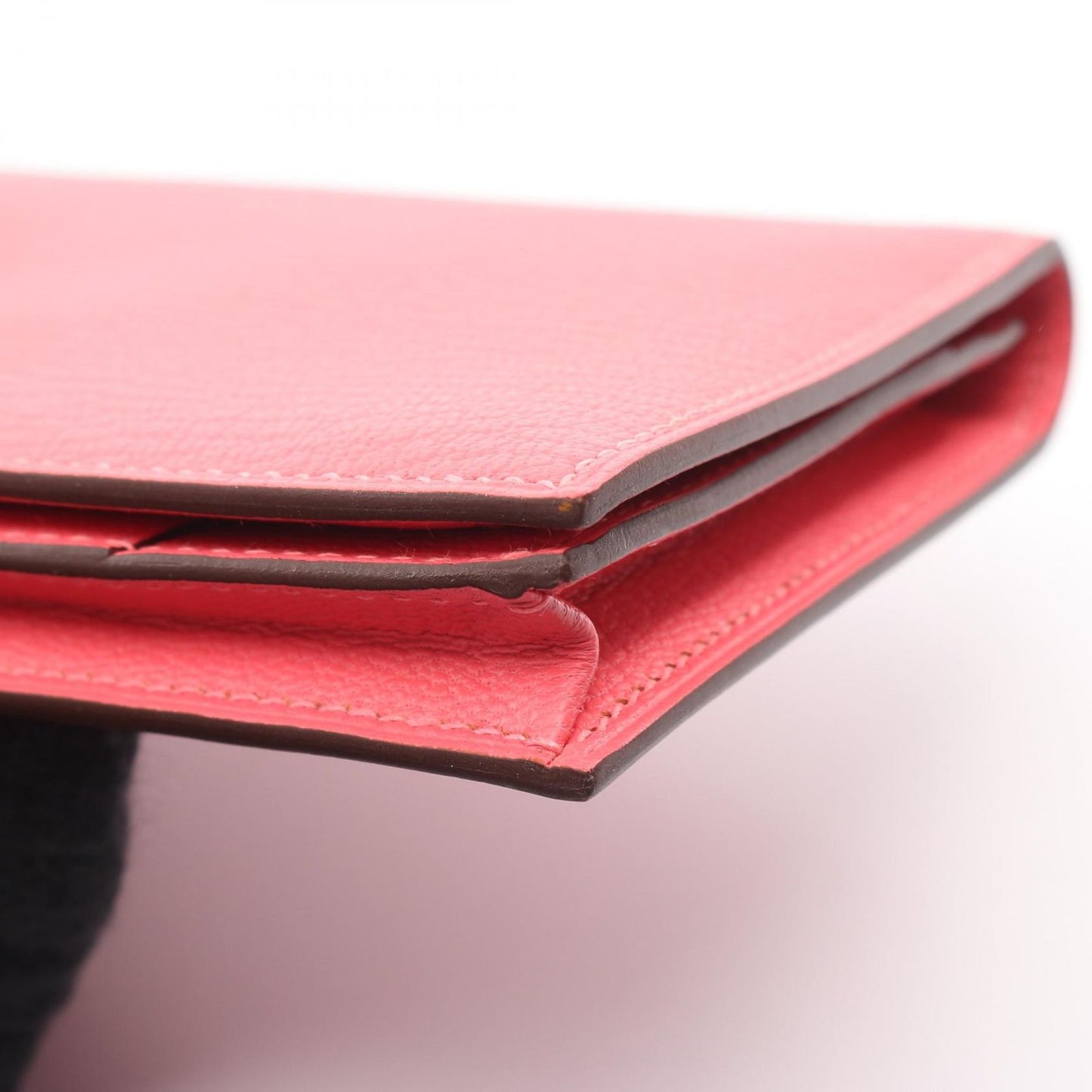 Hermes Bifold Wallet Bearn Souffle Pink Leather Rose Azalea — view 7