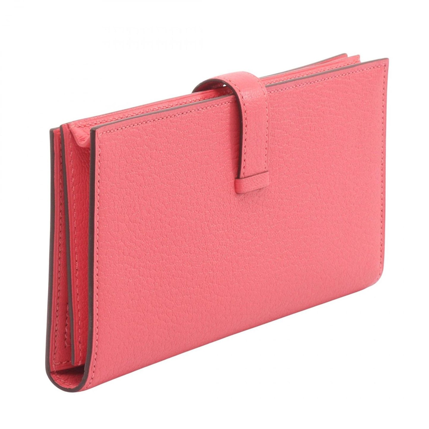 Hermes Bifold Wallet Bearn Souffle Pink Leather Rose Azalea — view 2