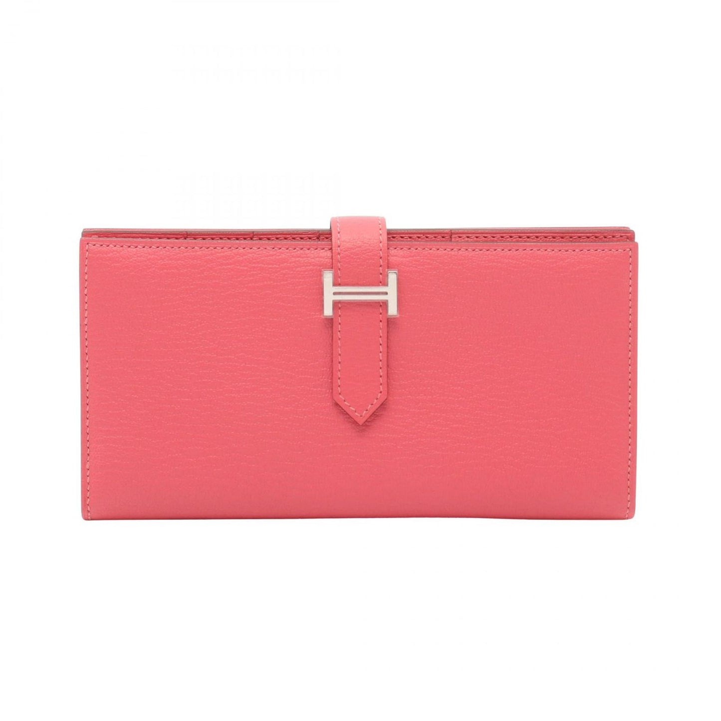 Hermes Bifold Wallet Bearn Souffle Pink Leather Rose Azalea