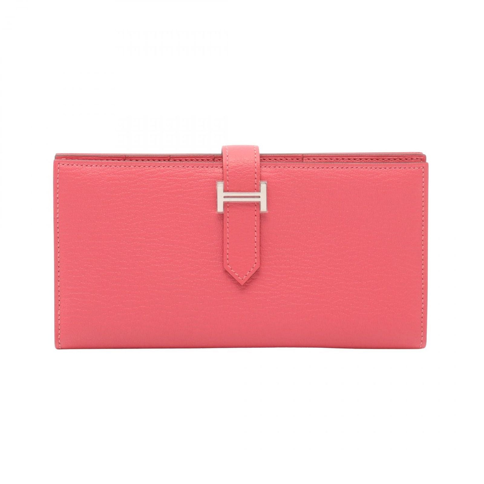 Hermes Bifold Wallet Bearn Souffle Pink Leather Rose Azalea
